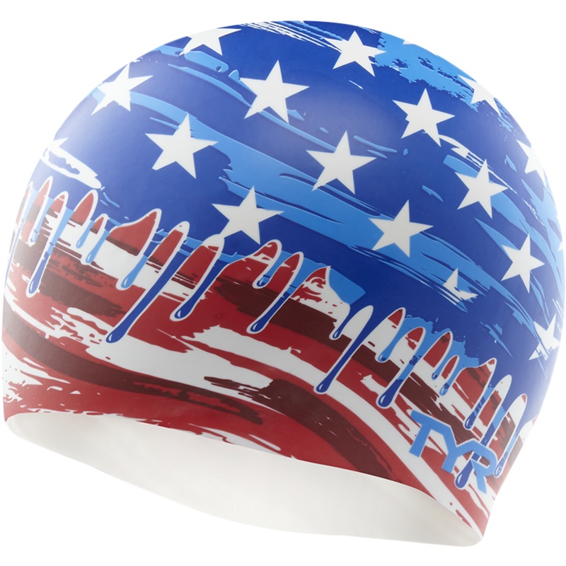Independence Swim Cap|636-Red/White/Blue|One Size