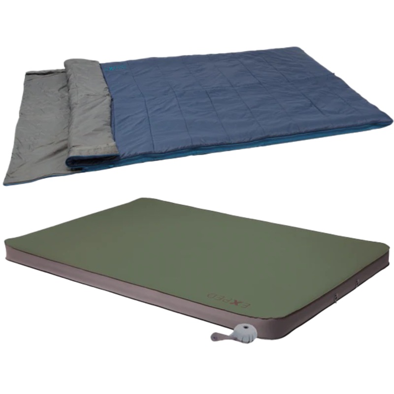 Duo Car Camping Sleeping Bag & Pad Combo