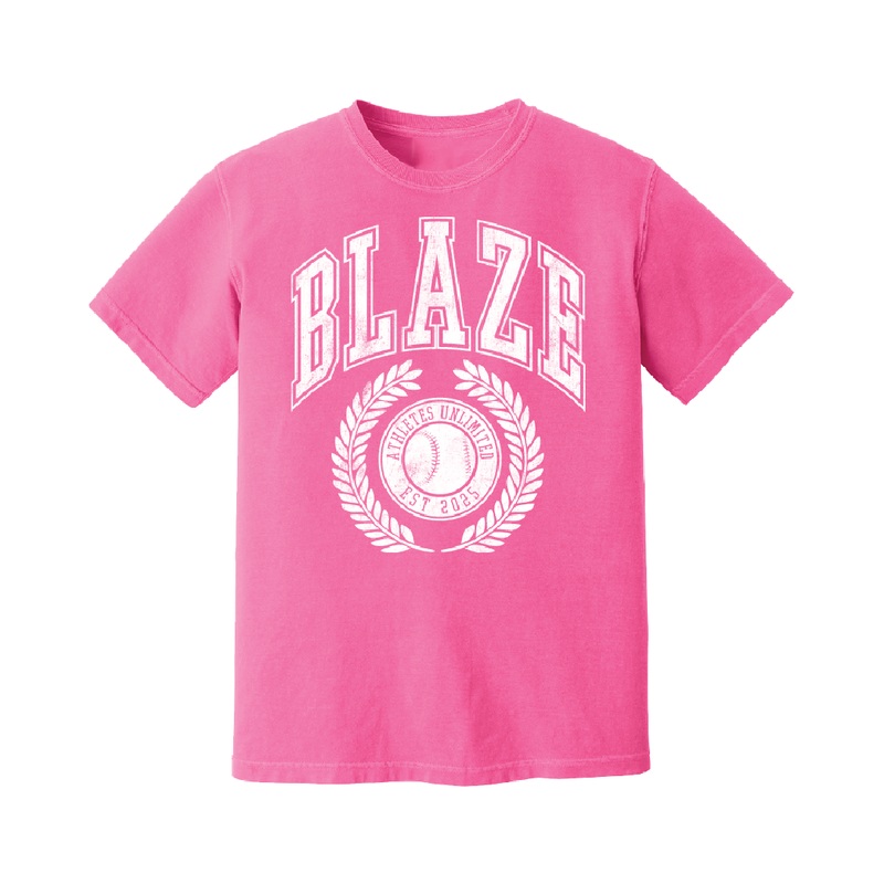 COLLEGIATE BLAZE TEE|Small|Medium|Large|X-Large|2X|3X