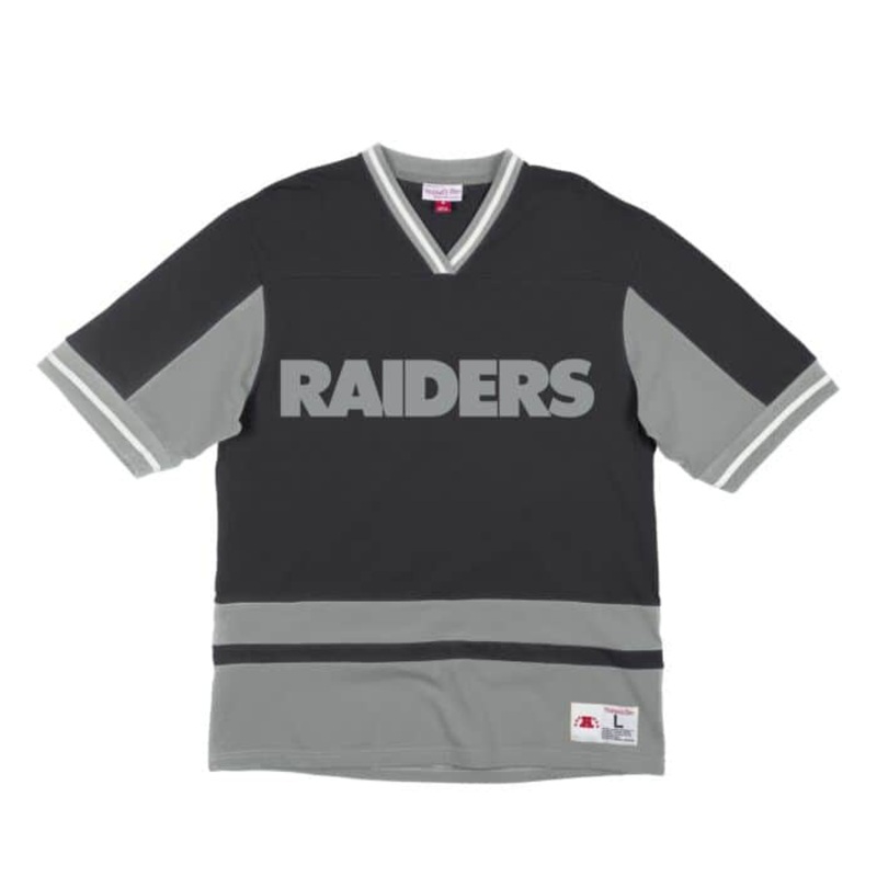 M&N FS V-NECK RAIDERS BLK 19019OR