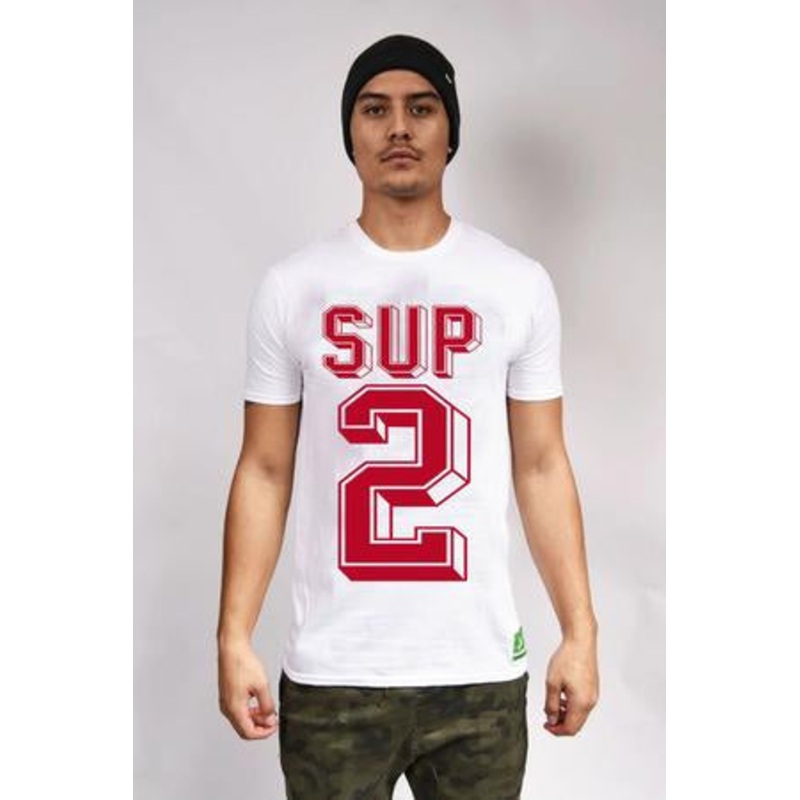SUP2 COLLEGE WHT/RED TEE|M|L|XL|XXL