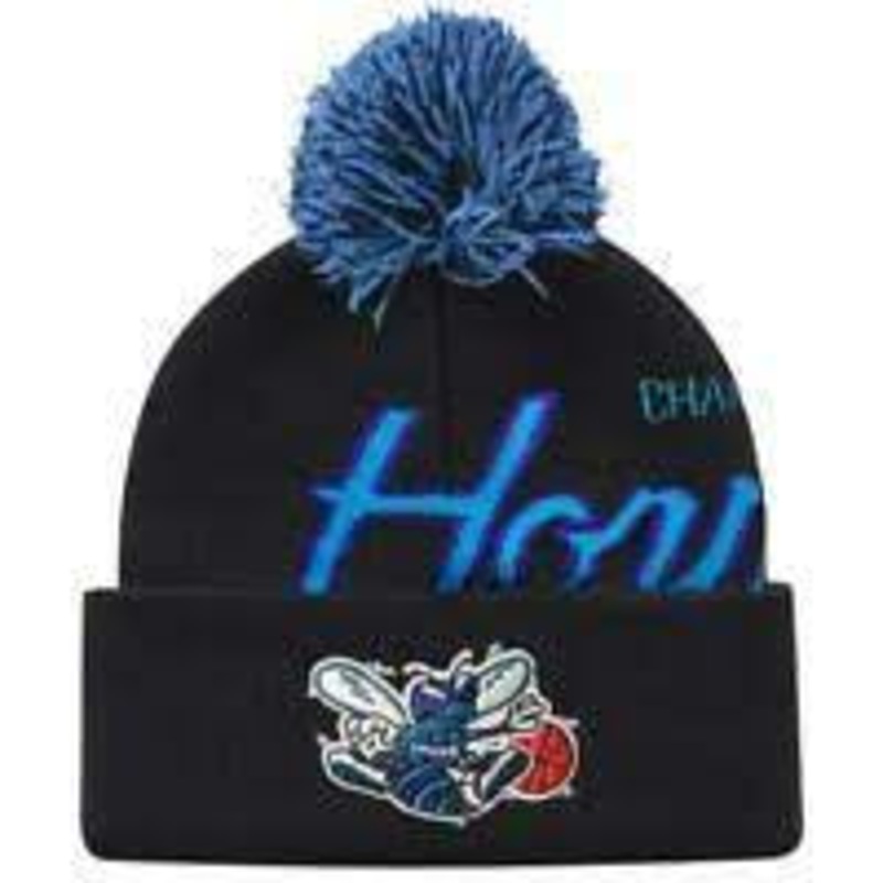 MNS SCRIPT BURST POM BEANIE HORNETS 19329H