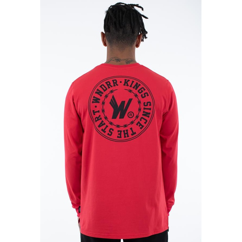 WNDRR ORNAMENT LS TEE RED ORNRED
