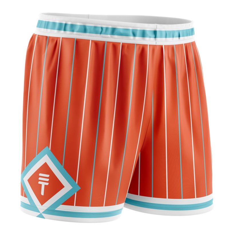 TT PINSTRIPE KIDS SHORTS ORANGE