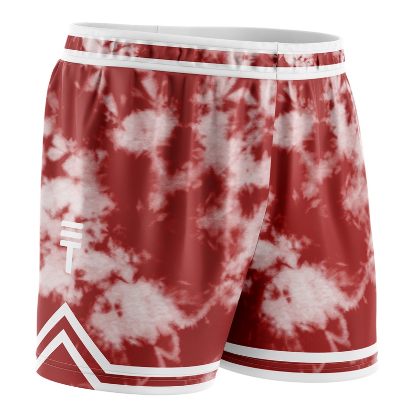 TT TIE DYE MAROON KIDS SHORTS|6|8|10|12