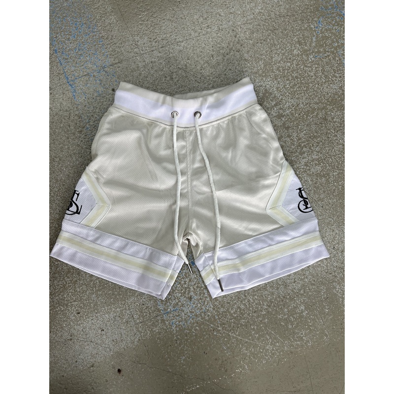 LS BASKETBALL SHORTS CREAM KIDS