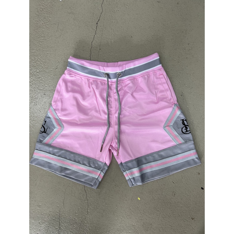 LS BASKETBALL SHORTS KIDS PINK/GREY