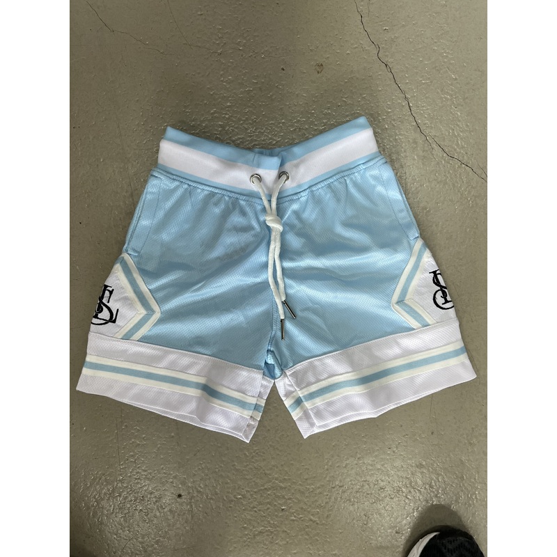 LS BBALL SHORTS KIDS BABY BLUE