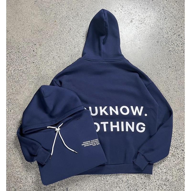YOU KNOW COSYZN HOOD NAVY BLUE
