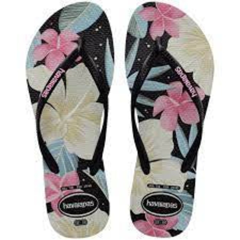 HAVAIANAS FLORAL BLK/PINK|35.36|3738|3940|4142