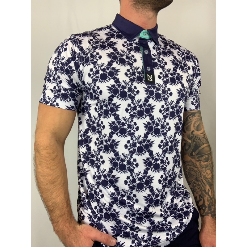 Blue Floral Polo|BLUE FLORAL|S|M|L|XL|XXL|XXXL