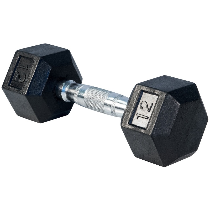 Rubber Hex Dumbbell- 12lbs