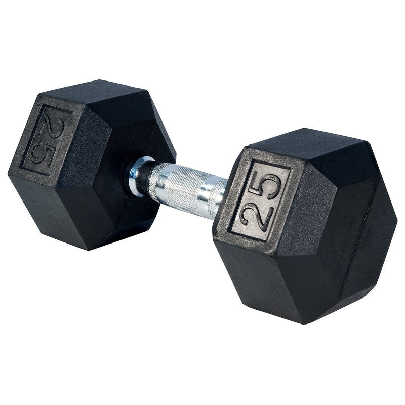 Rubber Hex Dumbbell- 25lbs