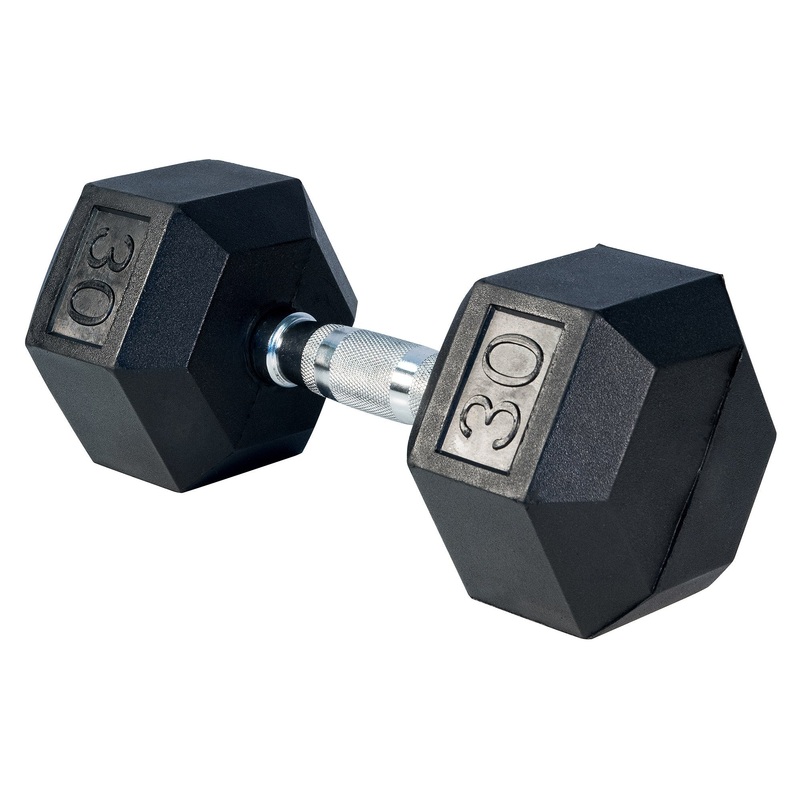 Rubber Hex Dumbbell- 30lbs
