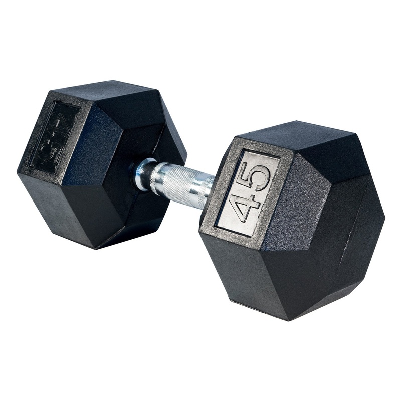 Rubber Hex Dumbbell- 45lbs