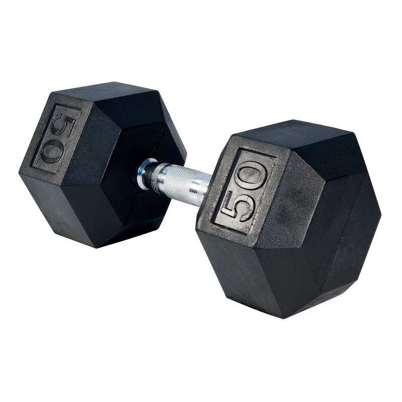 Rubber Hex Dumbbell- 50lbs