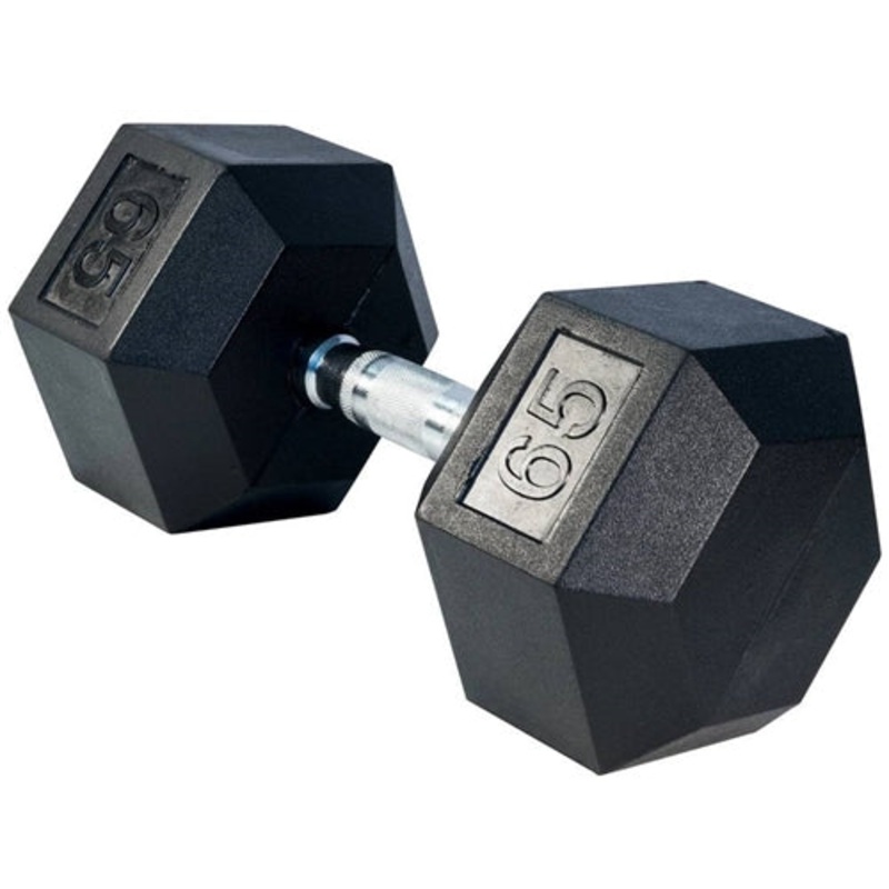 Rubber Hex Dumbbell- 65lbs