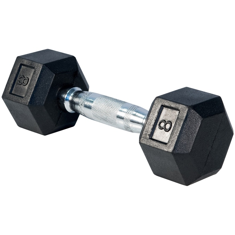 Rubber Hex Dumbbell- 8lbs