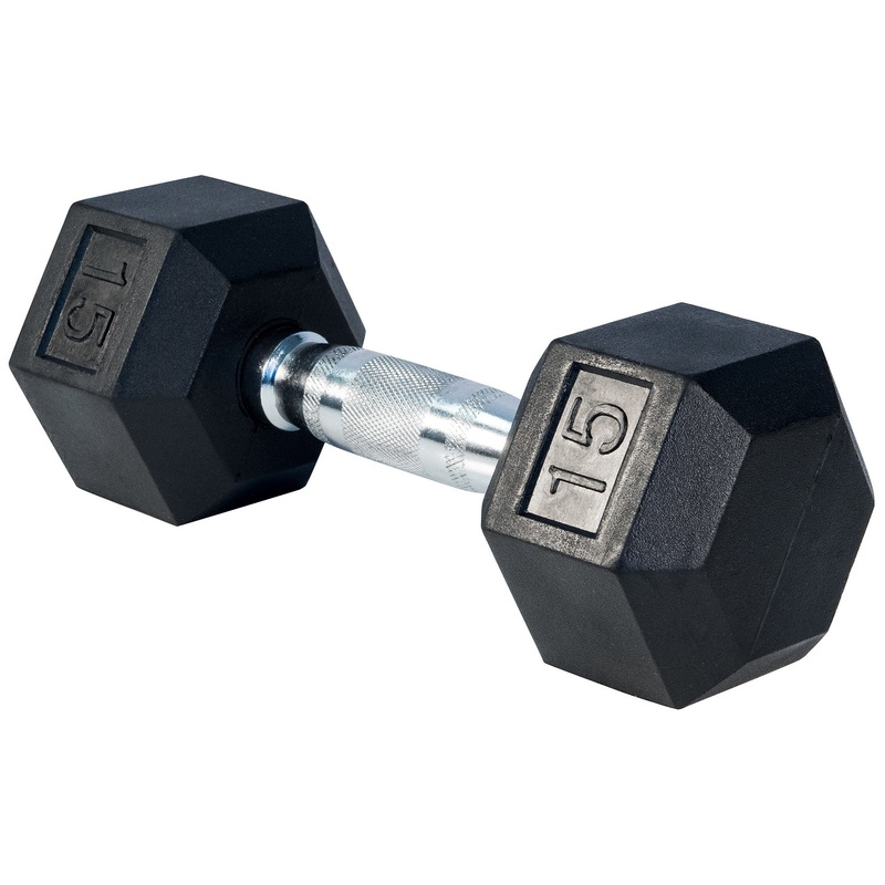 Rubber Hex Dumbell- 15lbs