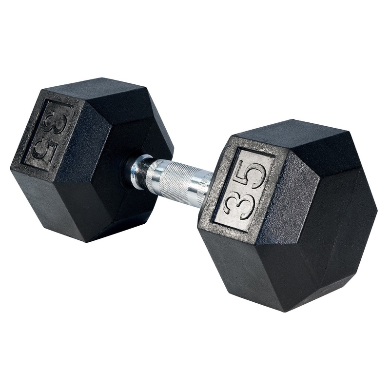 Rubber Hex Dumbell- 35lbs