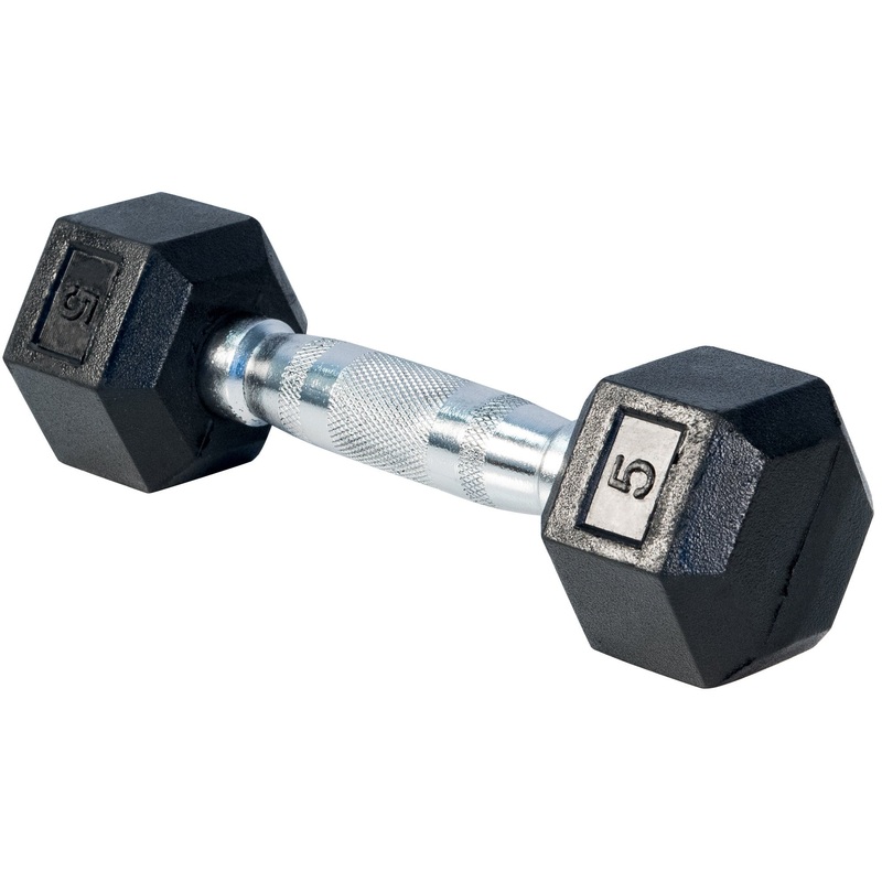 RUBBER HEX DUMBELL 5LBS|5LBS
