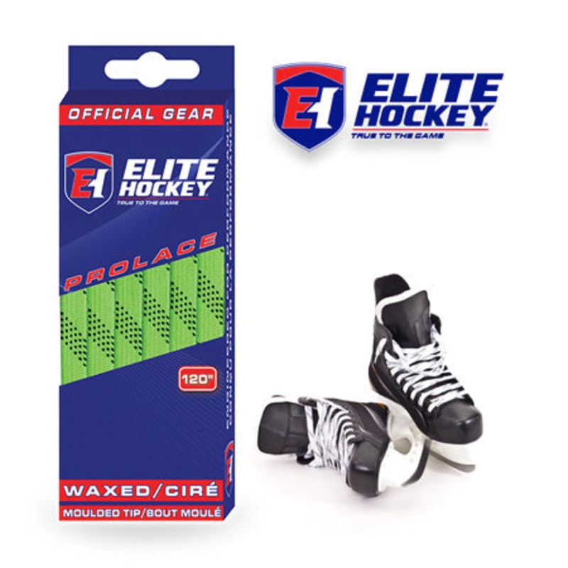Elite Hockey Lime Green Waxed Hockey Laces