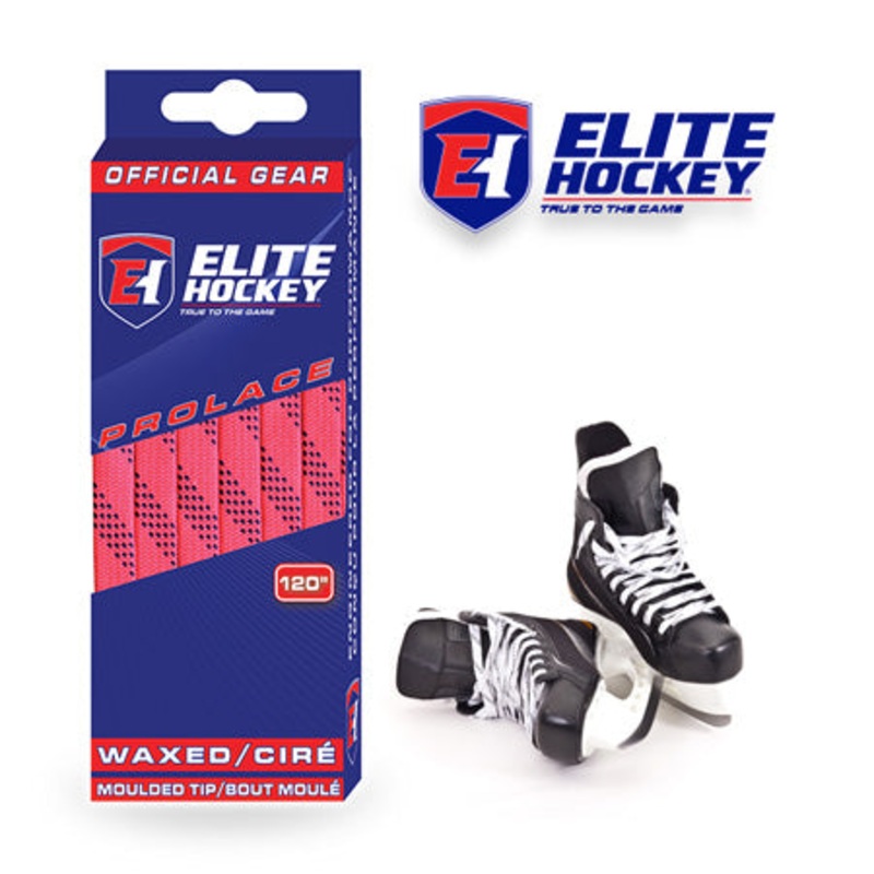 Elite Hockey Pink Waxed Hockey Laces