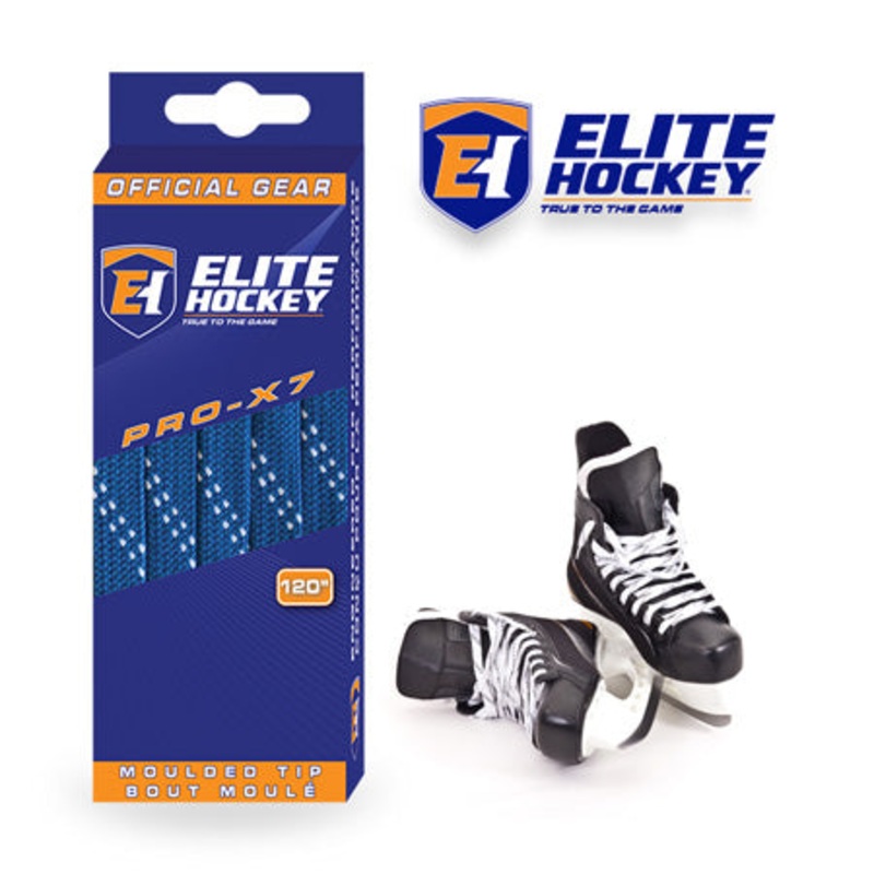 Elite Hockey Pro X7 Wide Non Waxed Royal Hockey Laces