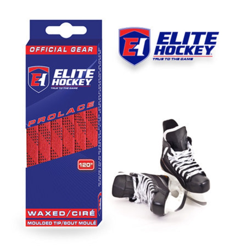 Elite Hockey Red Waxed Hockey Laces