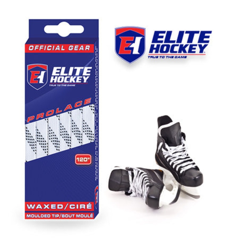 Elite Hockey White Waxed Hockey Laces