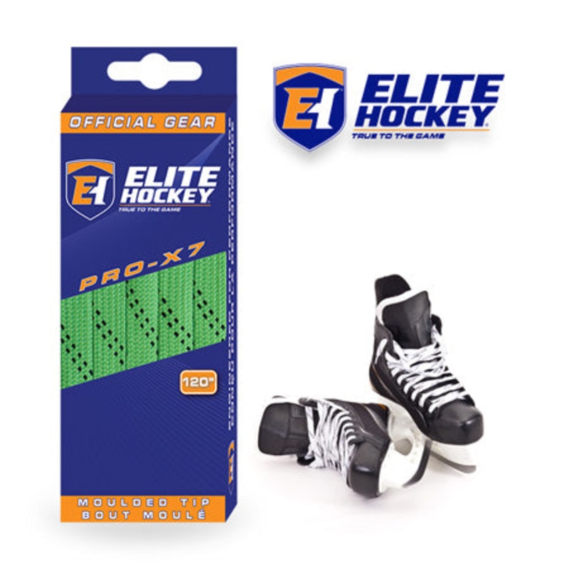 Elite Pro X7 Wide Non Waxed Lime Green Hockey Laces