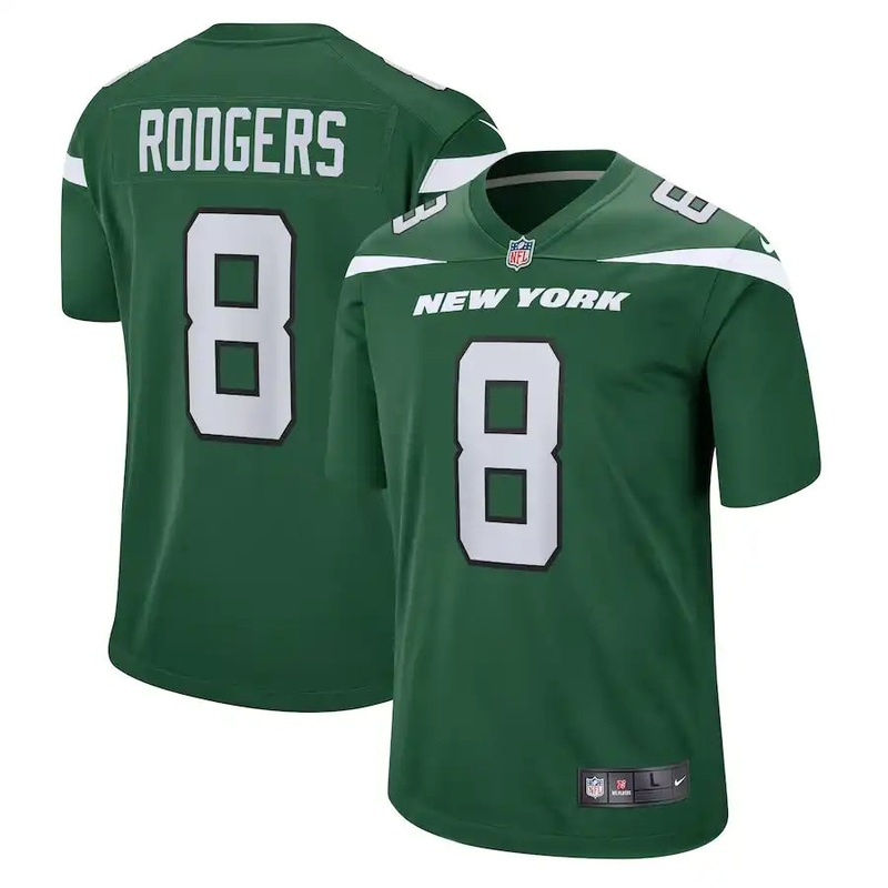 Game Green Aaron Rodgers #8 Jersey