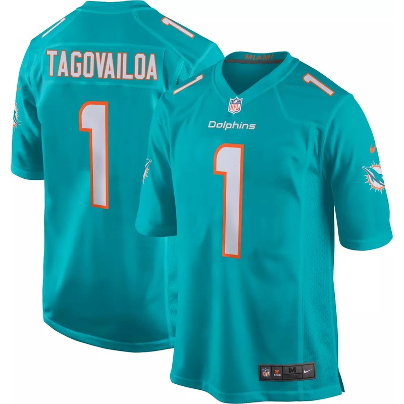 Miami Dolphins Tua Tagovailoa Game Jersey- Aqua