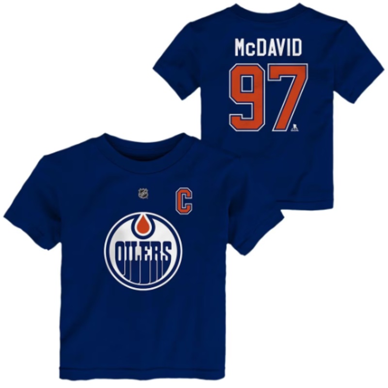 NHL Oilers Captain Toddler Name & Number T-Shirt – McDavid