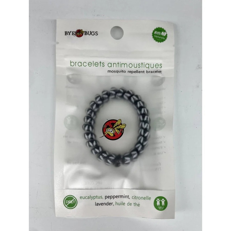 Bye Bugs Mosquito Repellent Bracelet- White and Black