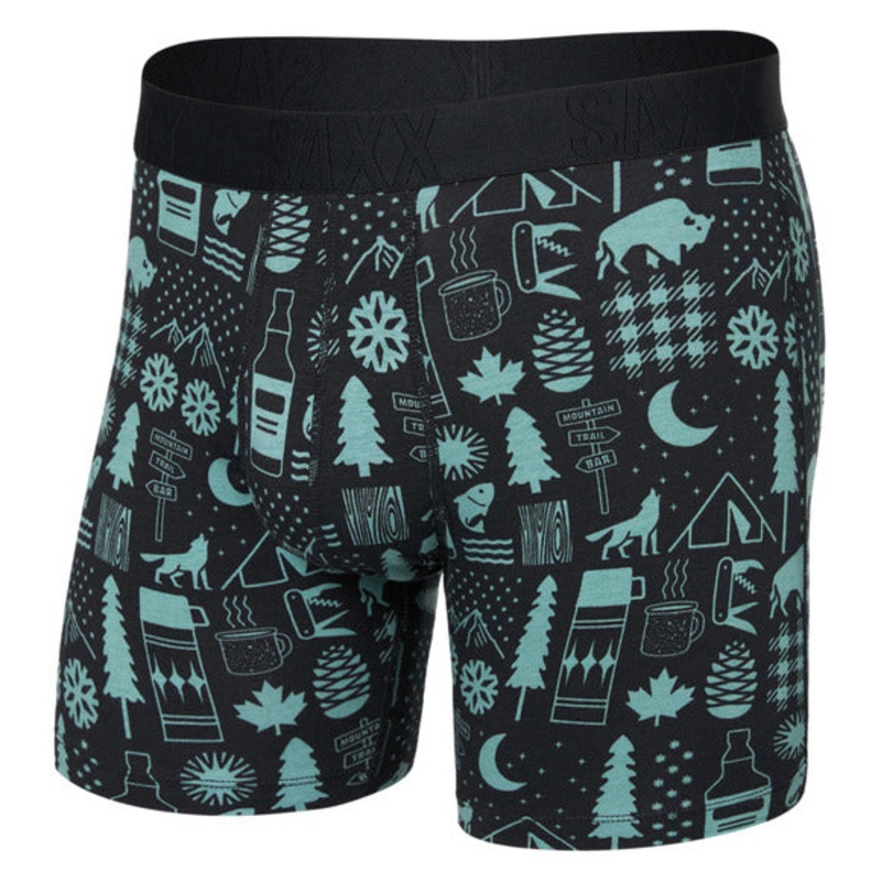 Saxx DropTemp Cooling Boxer Brief – Cam Stamps Black