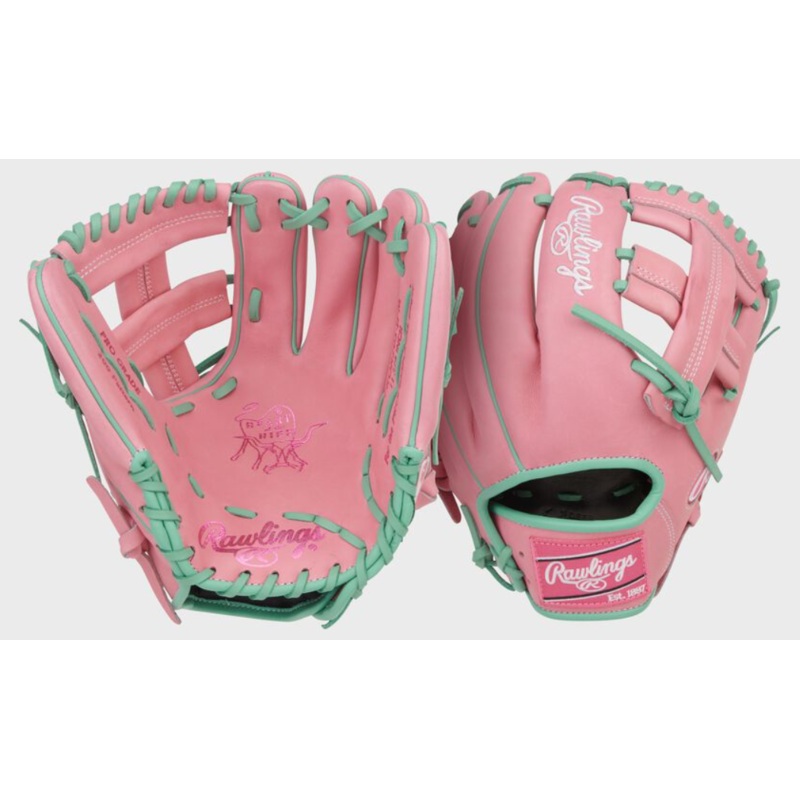 Rawlings Heart of the Hide 11.75-Inch Pink Infield Glove, Right Hand Throw